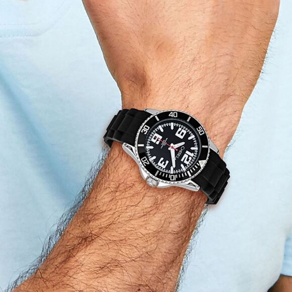 Chisel Mens 44mm Black Silicone Strap Watch - Picture 5 of 6